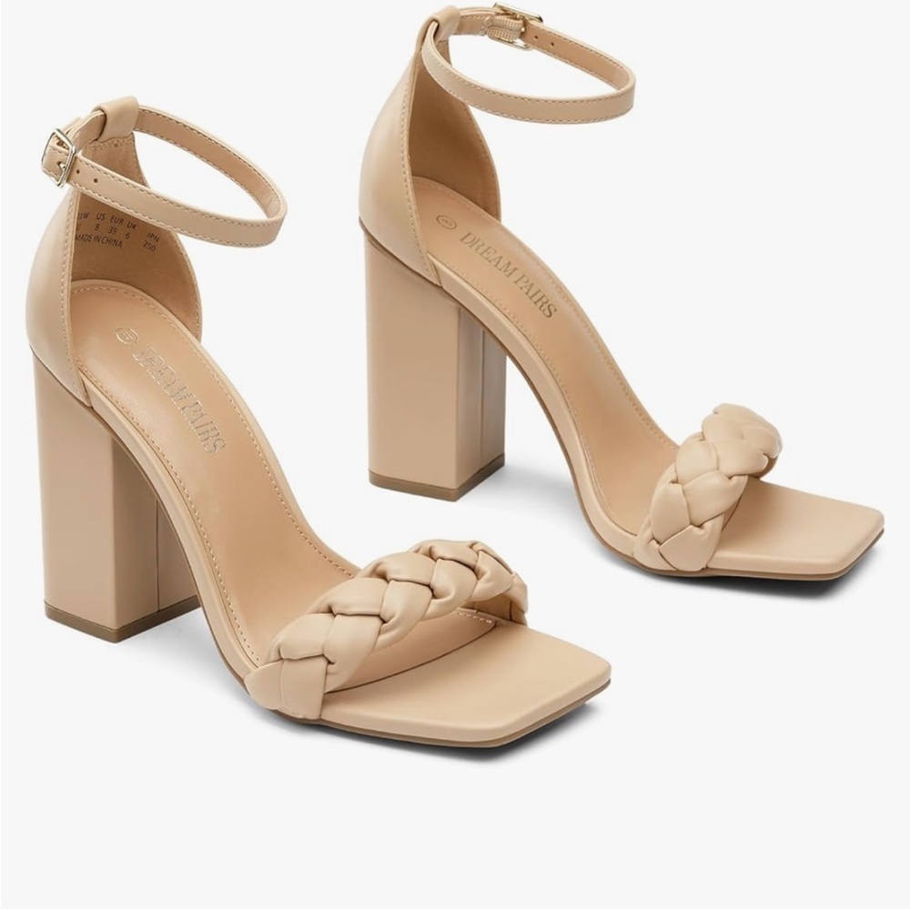 DREAM PAIRS Women's Heels for Women Braided Open Toe  NWOT Size 7